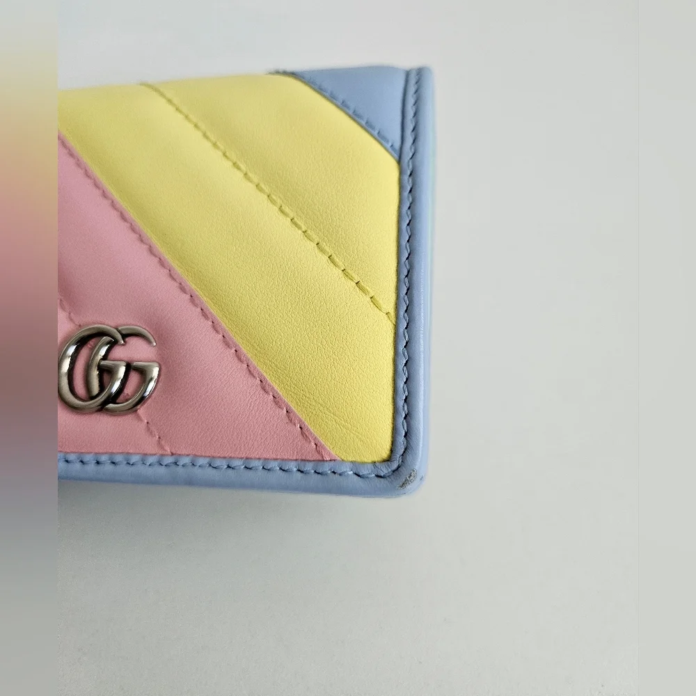 Gucci Multicolor Pastel GG Marmont Compact Wallet